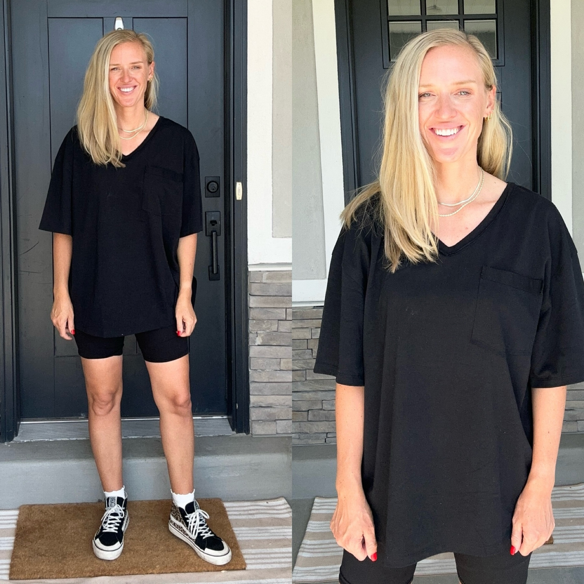 Oversized tee and biker shorts outfit idea 

#LTKSeasonal #LTKStyleTip #LTKFindsUnder50