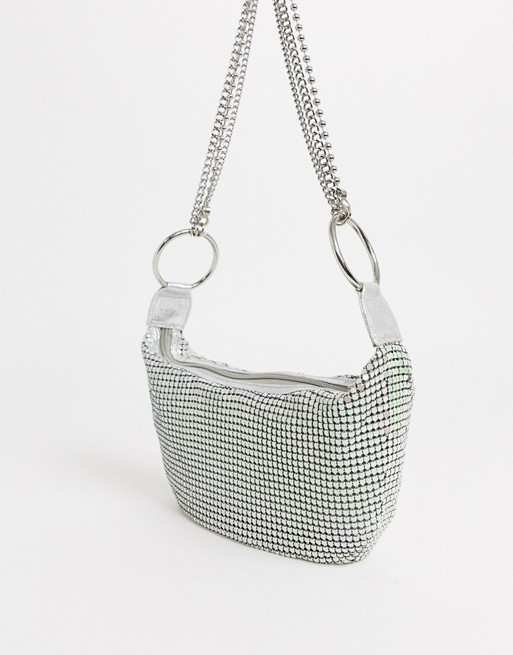 ASOS DESIGN 90s shoulder bag in chainmail with multi chain detail | ASOS (Global)