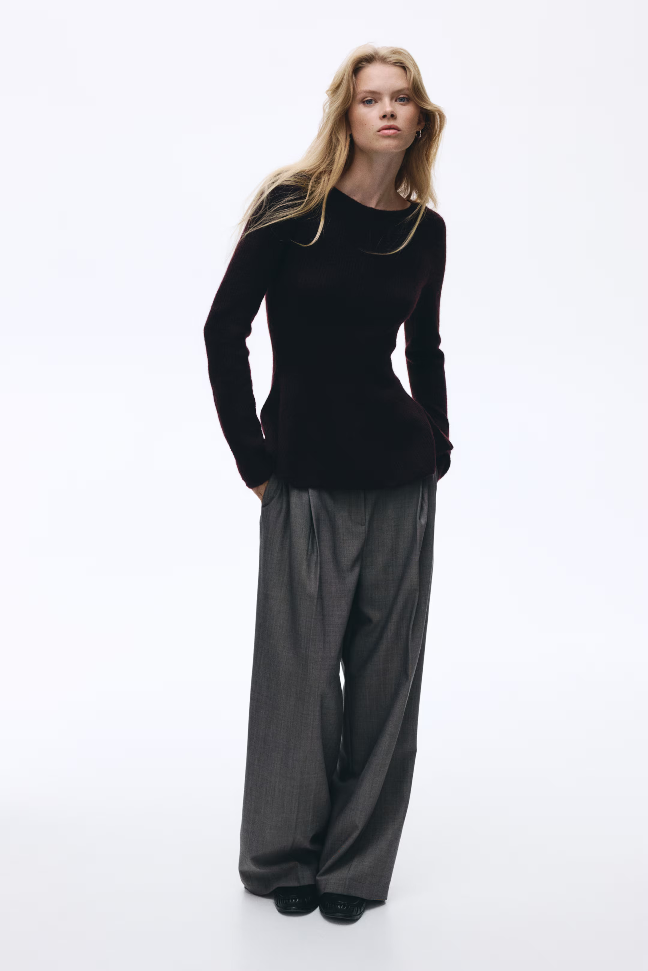 Rib-Knit Peplum Top | H&M (US + CA)