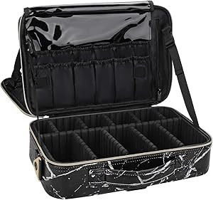 Relavel Travel Makeup Train Case Makeup Cosmetic Case Organizer Portable Artist Storage Bag with ... | Amazon (US)