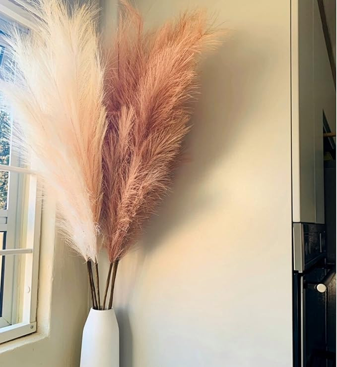 Rain Inc.| Brown & Cream Faux Pampas Grass| 6 PCS Extra Tall Full & Fluffy (47”/ 120cm| Floor &... | Amazon (US)