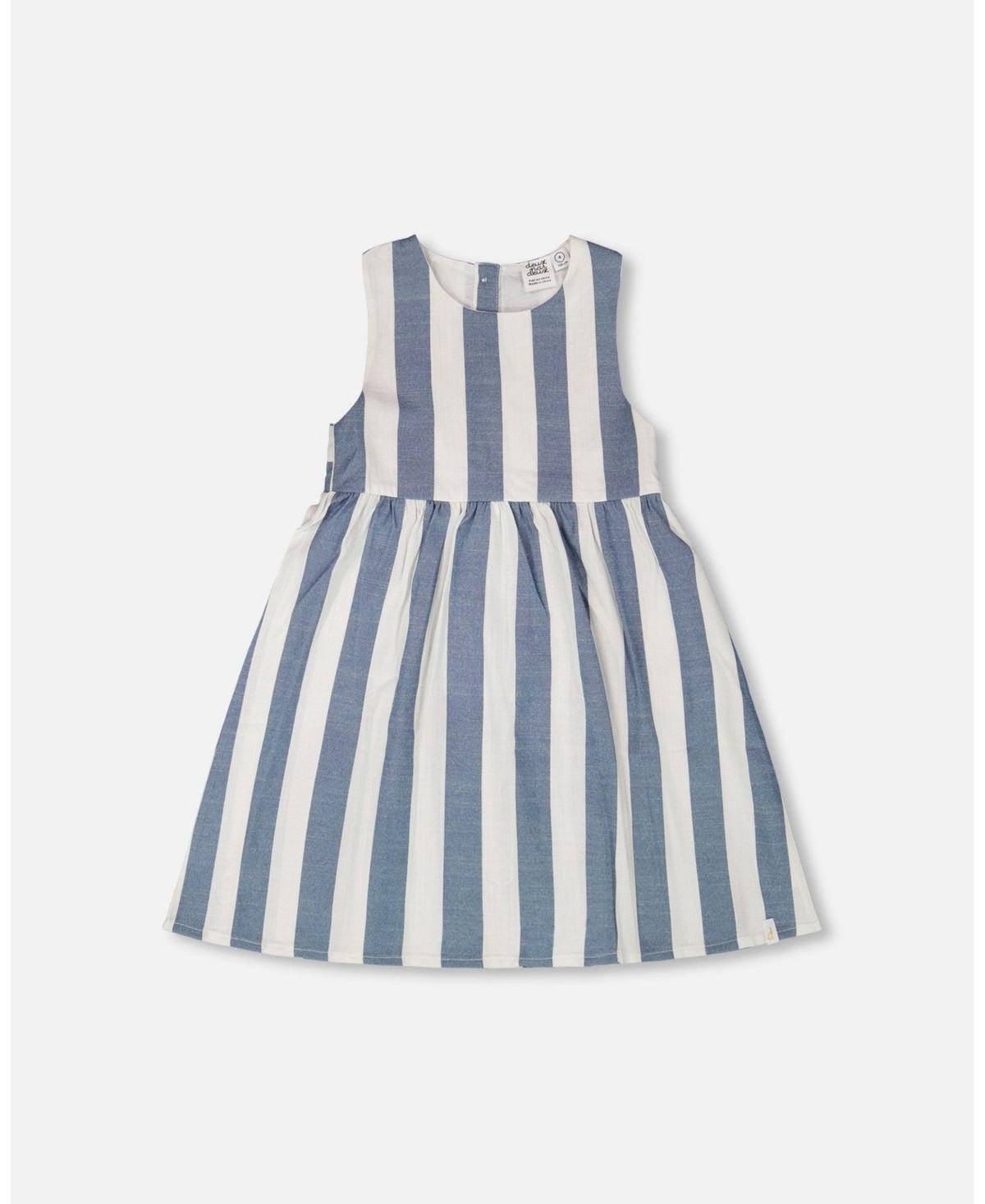 Deux par Deux Girl Sleeveless Dress Stripes - Child - White and blue stripes | Macy's