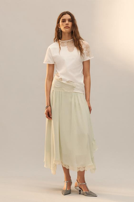 LIMITED EDITION RUFFLED LACE SKIRT | Zara US