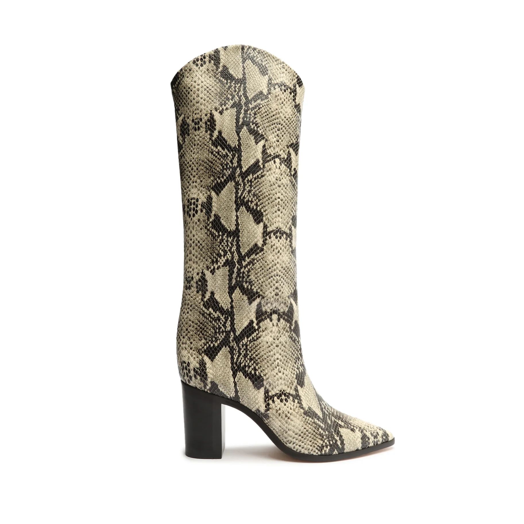 Maryana Block Pointed Toe Block Heel Boot in Snake Print | Schutz Shoes | Schutz Shoes (US)