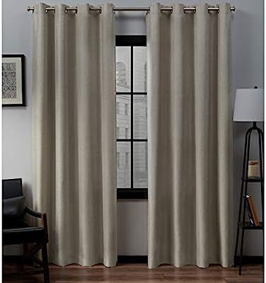 Exclusive Home Curtains Loha Linen Grommet Top Curtain Panel Pair, 52x108, Natural | Amazon (US)