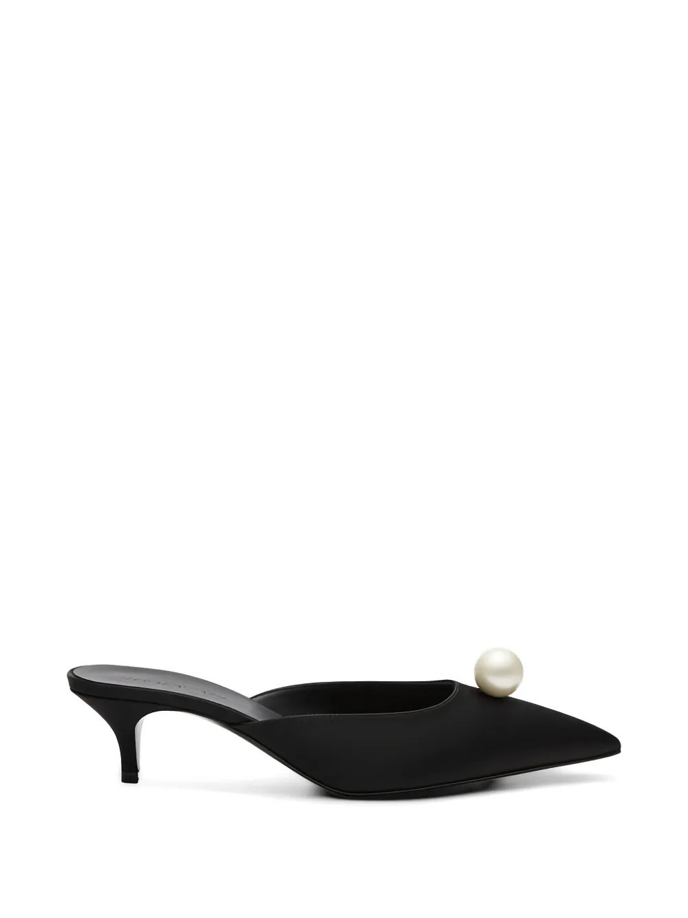 Magda Butrym faux-pearl silk-satin mules - Black | Farfetch Global
