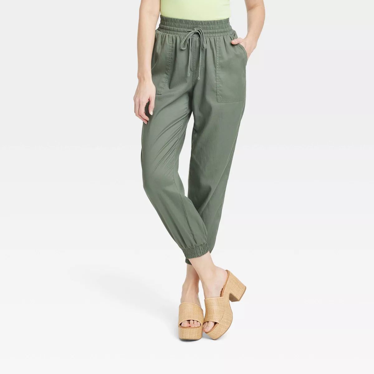 Women's High-Rise Modern Ankle Jogger Pants - A New Day™ Teal S | Target