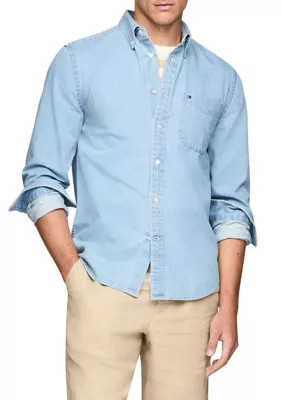 Tommy Hilfiger Men's Denim Button Down Shirt | Belk