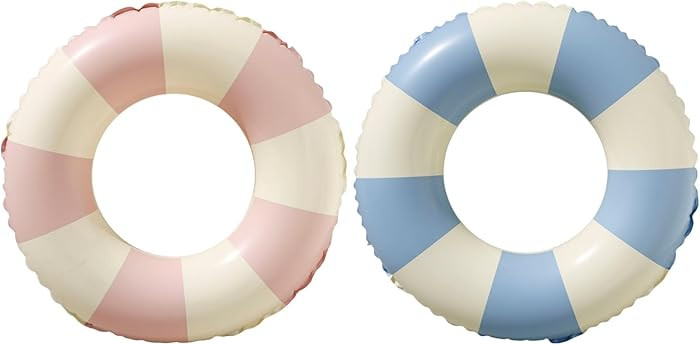 Swimming Pool Floats for Kids Ages 5-10, Inflatable Tubes With Simple Stripes, Cute Swim Rings, F... | Amazon (US)