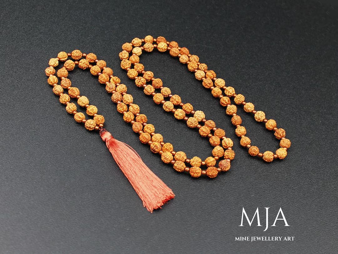 Rudraksha Meditation Mala | Sage Meditation 108 Mala Bead Necklace Copper Hematite Japa Mala Budd... | Etsy (UK)