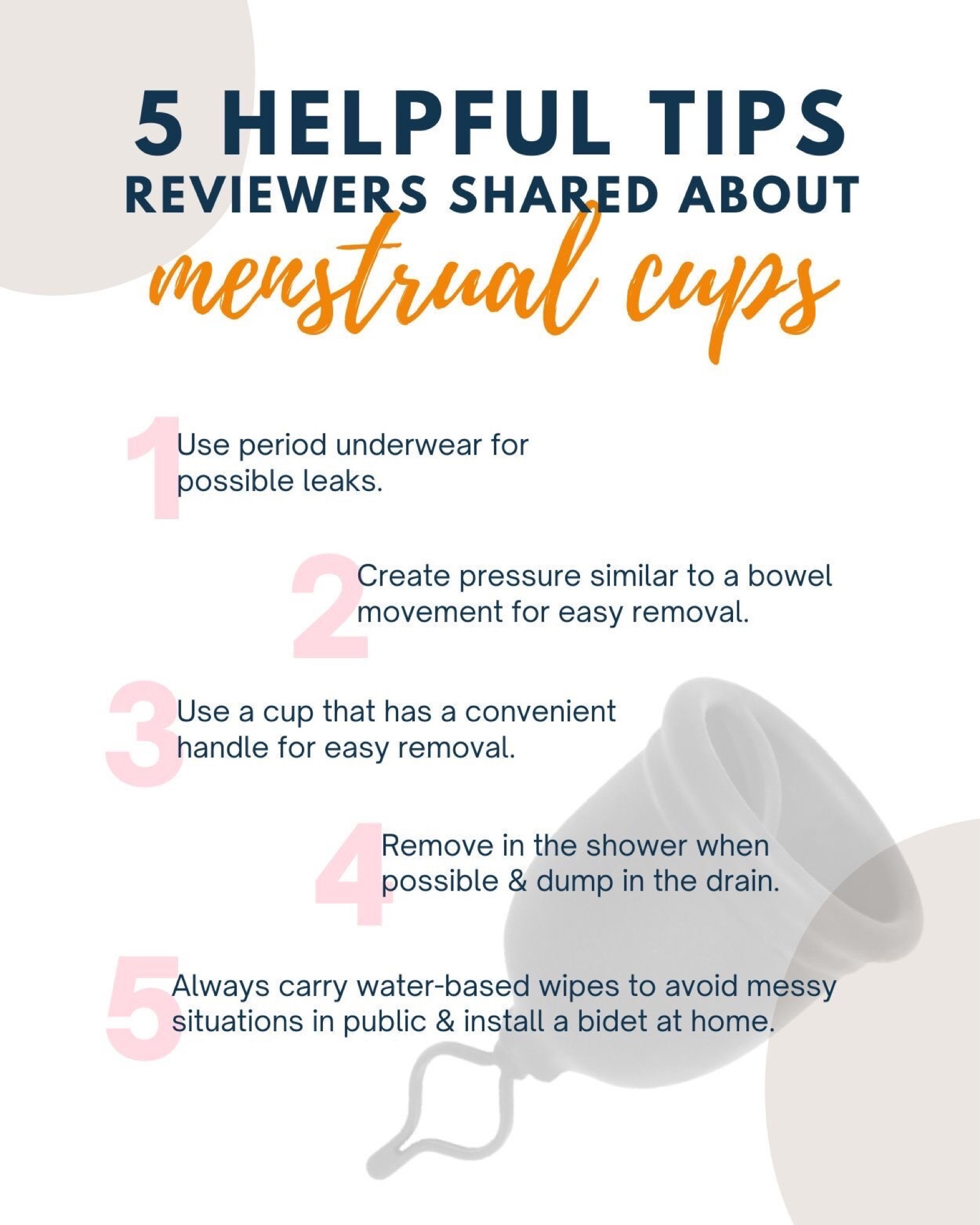 Cora Menstrual Cup, Medical Grade Silicone, Clear, 12 Hour Leak