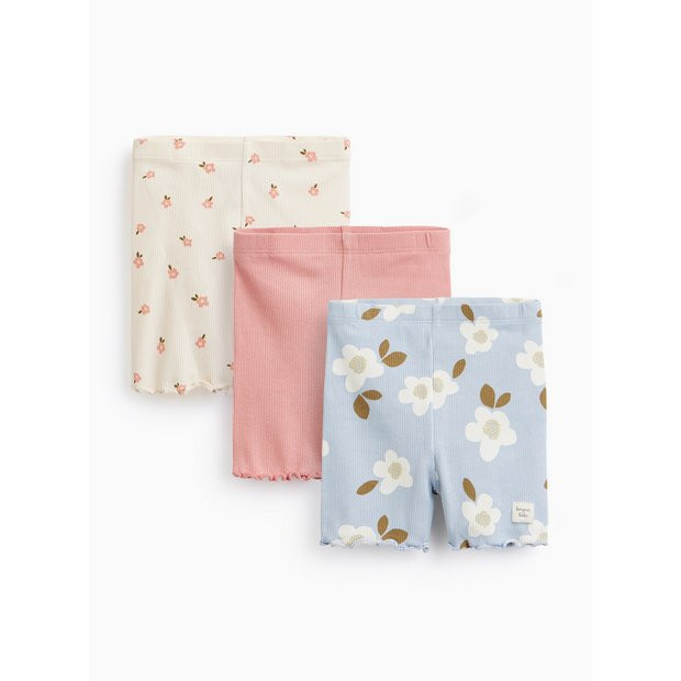 Floral Ribbed Shorts 3 Pack 12-18 months | Tu Clothing