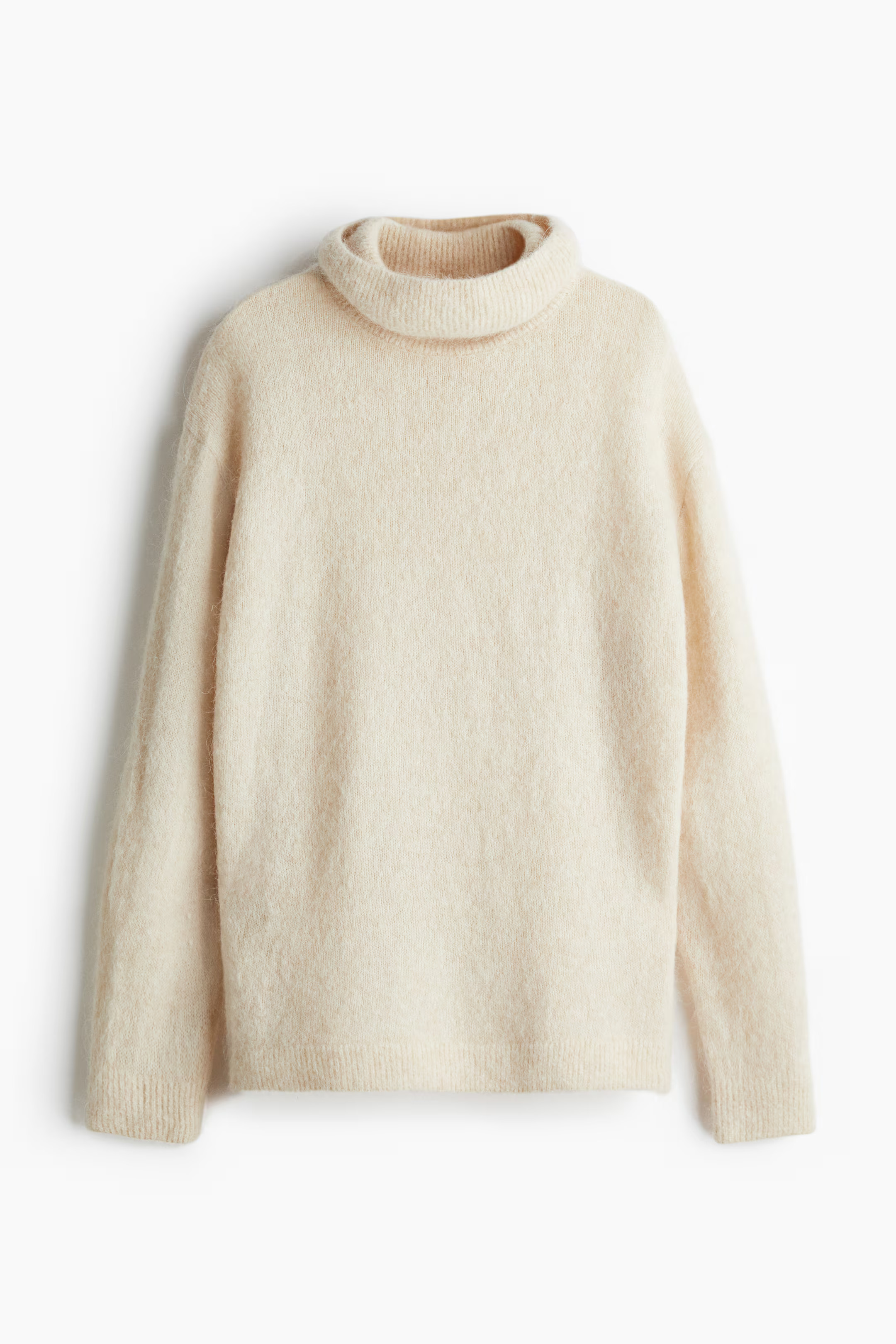 Jersey en mezcla de alpaca con cuello perkins - Beige claro - MUJER | H&M ES | H&M (FR, IT, ES, PT, BE)