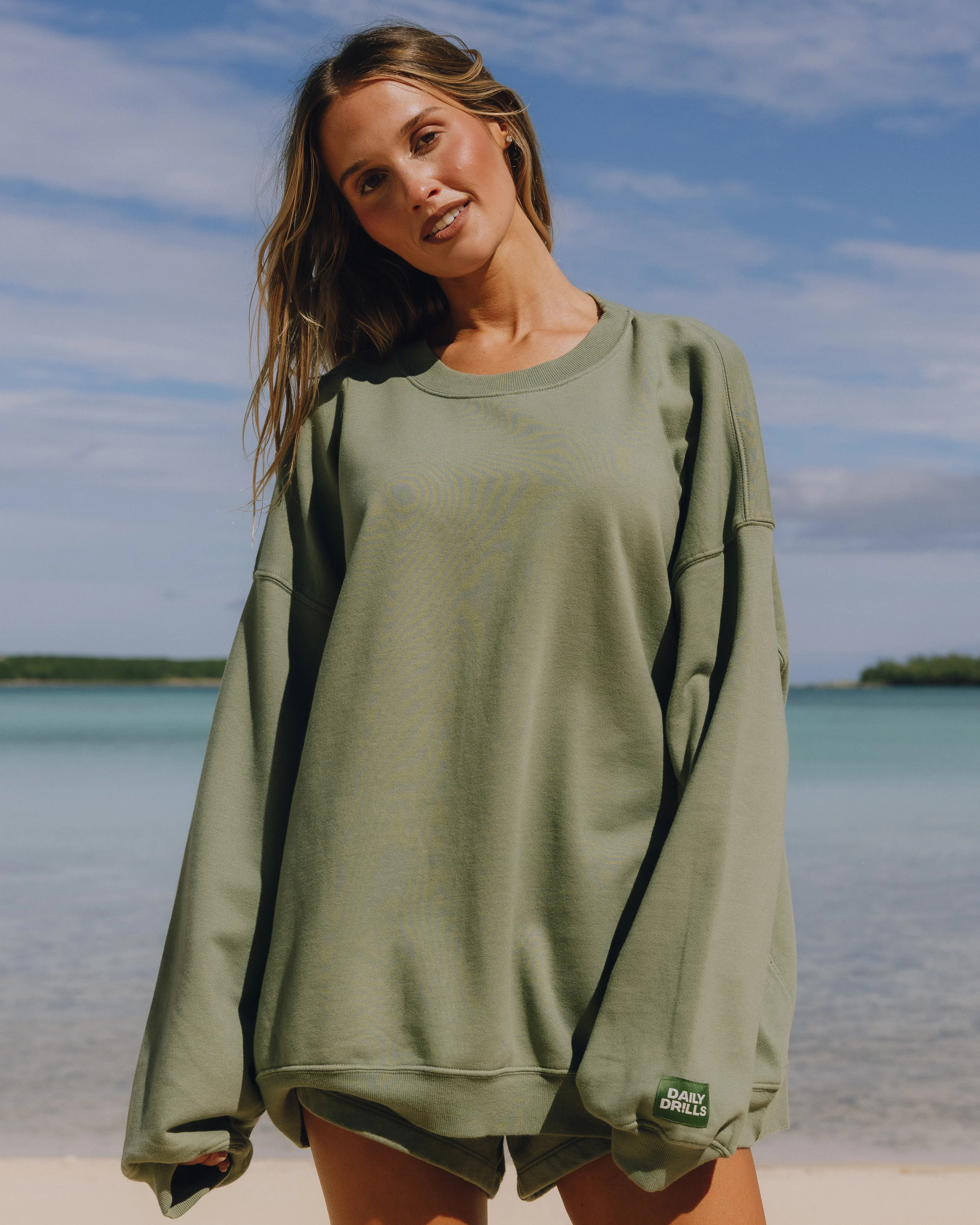 Unisex Oversized Crew - DD Green | Daily Drills LLC