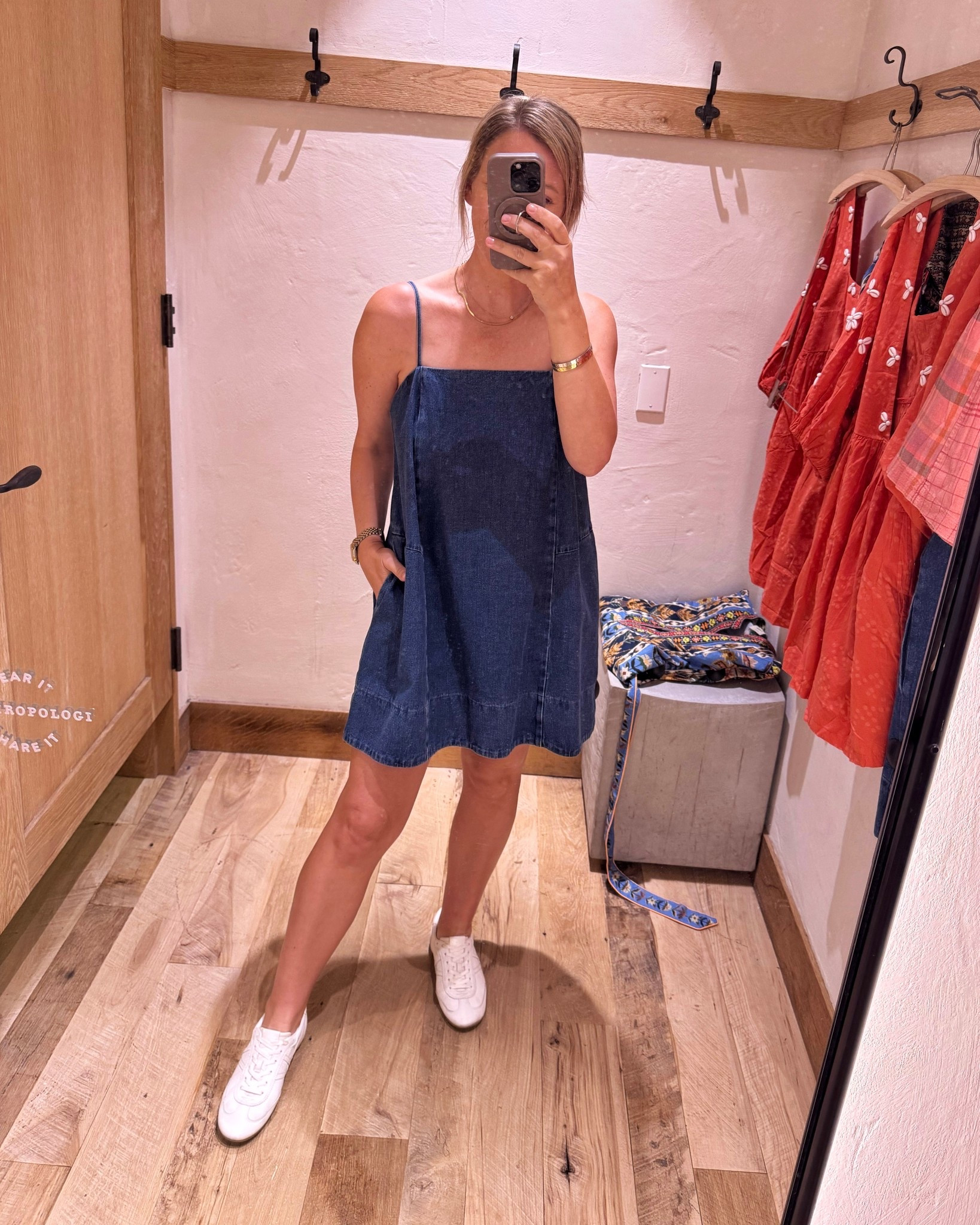 Cute and comfy little denim swing dress for summer - size down, wearing a small here 

#LTKootd