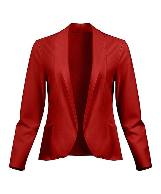 Lily Women's Blazers RED - Red Blazer - Plus | Zulily