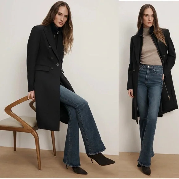 NWT Veronica Beard Stryder Double Breasted Dickey Coat In Navy Blue Size Medium. | Poshmark