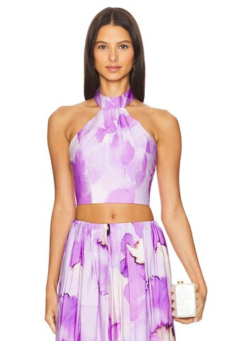 Bardot Alora Halter Top in Lavender Floral from Revolve.com | Revolve Clothing (Global)