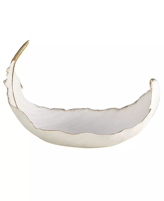 CosmoLiving by Cosmopolitan White Resin Glam Decorative Bowl, 8 x 13 x 8 - Macy's | Macys (US)