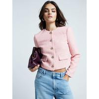 River Island Boucle Trophy Jacket - Light Pink | Very (UK)