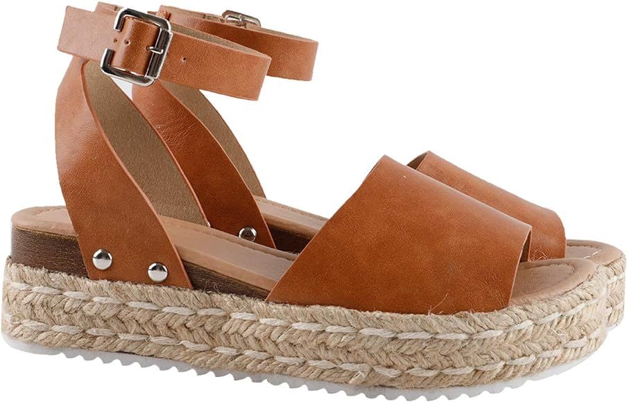 Gnpolo Womens Espadrille Wedge Sandals Platform Sandles Summer Buckle Casual Flatform Shoes | Amazon (US)