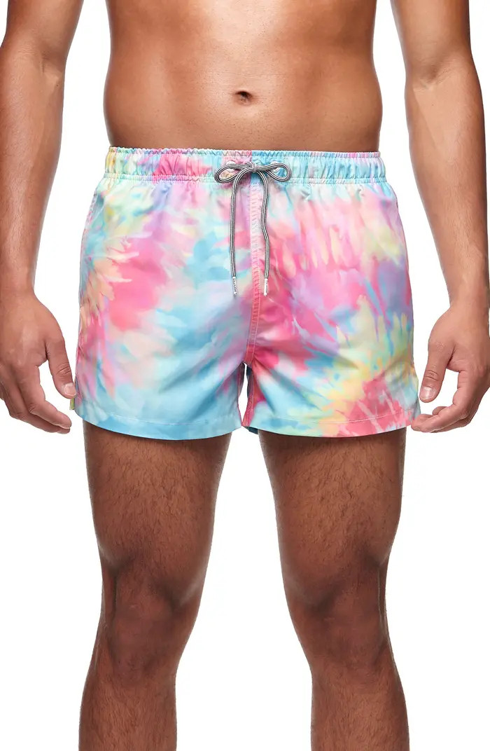 Spiral Tie Dye III Shortie Swim Trunks | Nordstrom