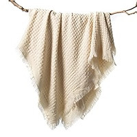 LIFEIN Knitted Blue Throw Blanket for Couch - Soft Fall Farmhouse Boho Throws, Cozy Waffle Knit Smal | Amazon (US)