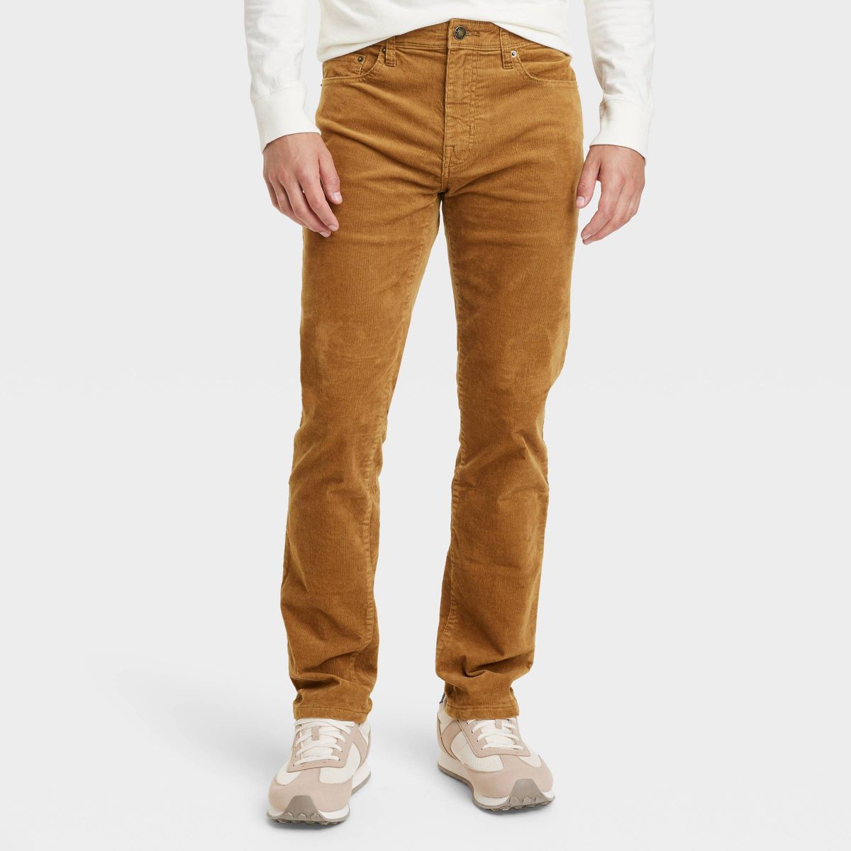 Men's Slim Straight Corduroy 5-Pocket Pants - Goodfellow & Co™ Brown 32x32 | Target