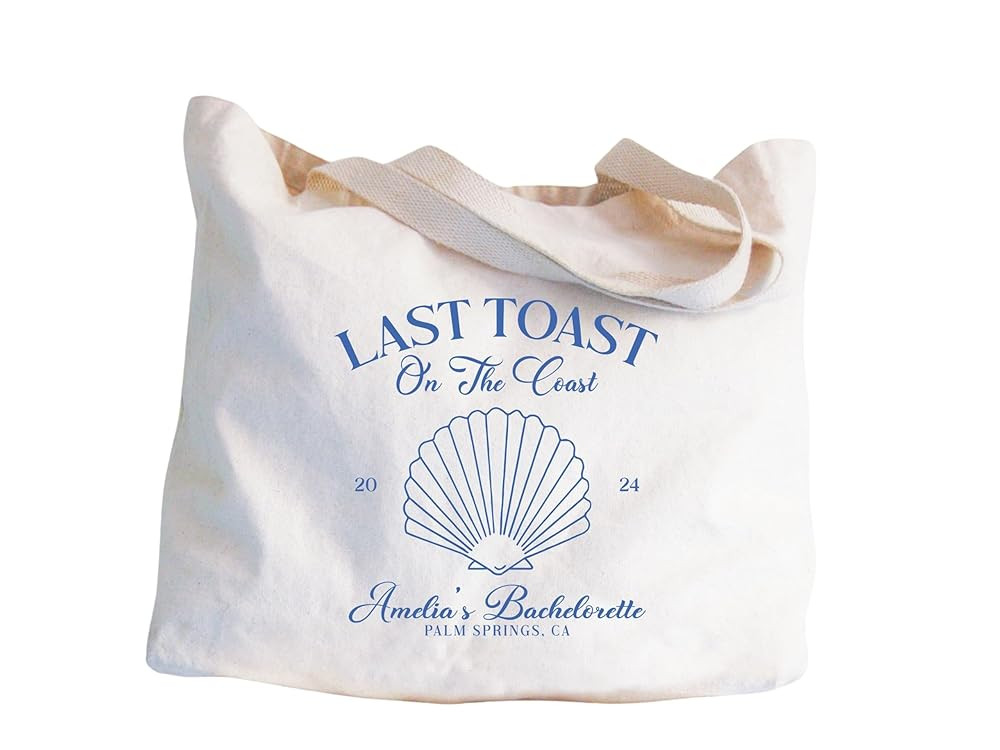 Bachelorette Tote Bag, Last Toast on the Coast Bachelorette, Beach Bachelorette Party Favor Bags,... | Amazon (US)