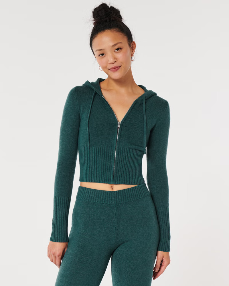 Gilly Hicks Sweater-Knit Zip-Up Hoodie | Hollister (UK)