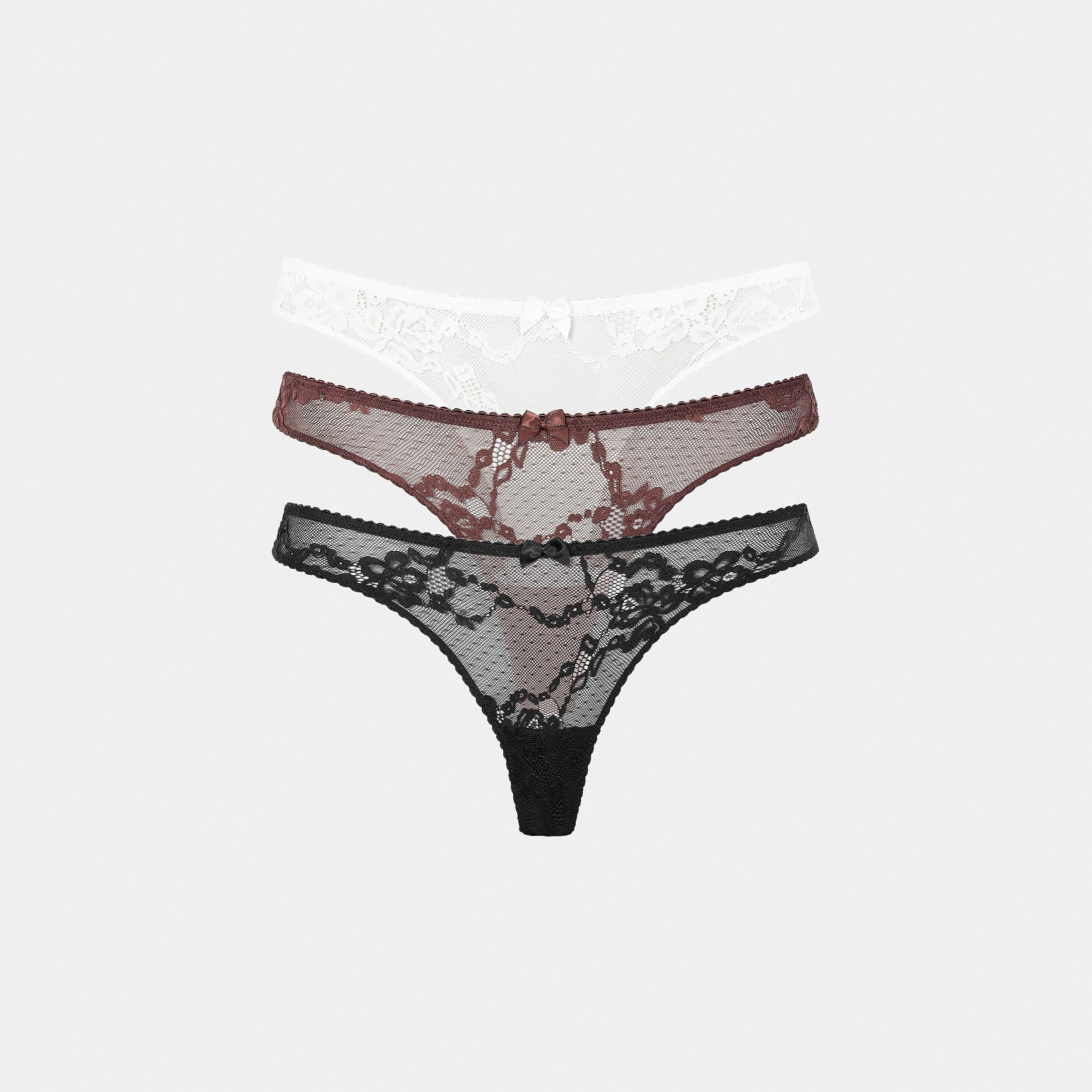 Blossom Lace Thongs (3-Pack) - Multi | Lounge (UK)