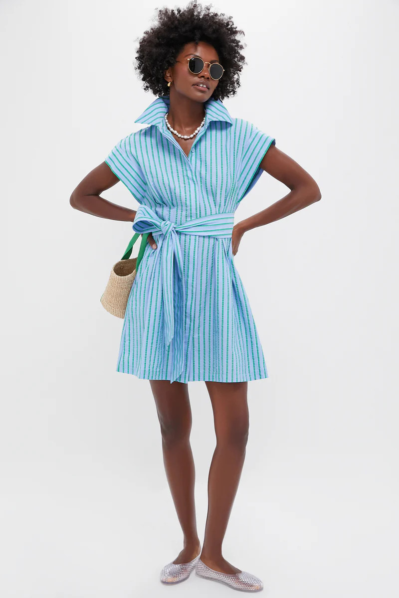 Delphinium Seersucker Mini Callie Dress | Tuckernuck (US)
