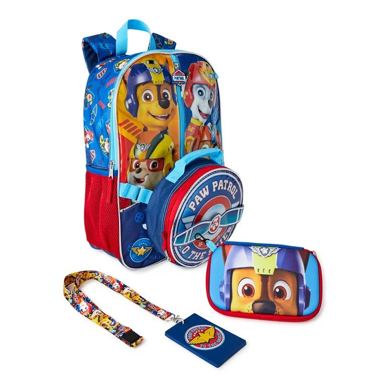 Paw Patrol Boys Backpack with Lunch Bag, 4-Piece Set Blue | Walmart (US)