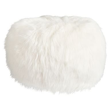 Himalayan Faux-Fur Ivory Bean Bag Chair | Pottery Barn Teen