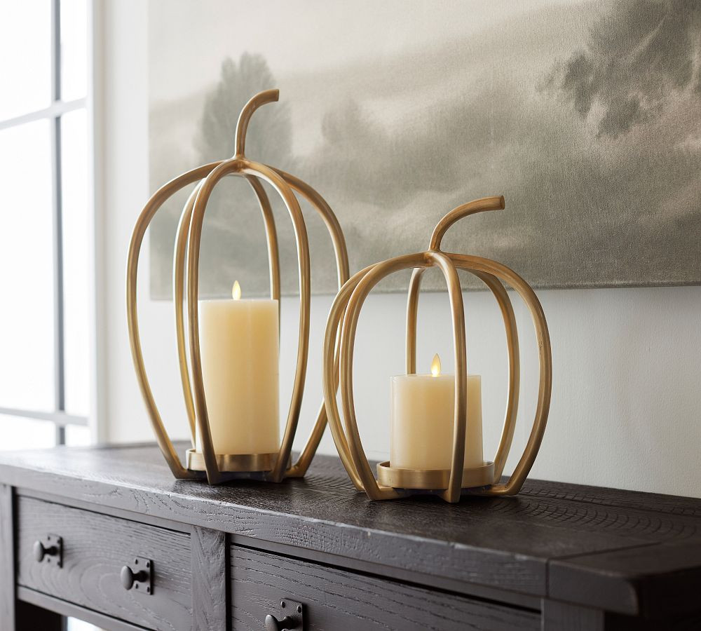 Handcrafted Fallon Pumpkin Candle Holder | Pottery Barn (US)