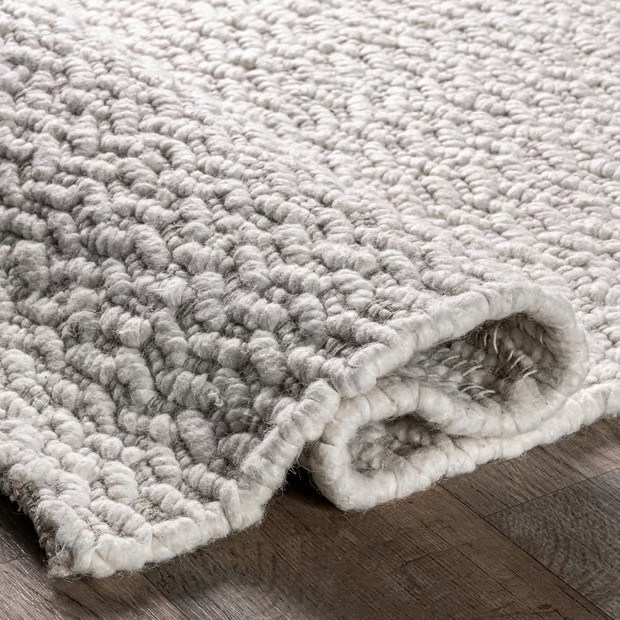 Ivory Sutton Solid Chevron Area Rug | Rugs USA