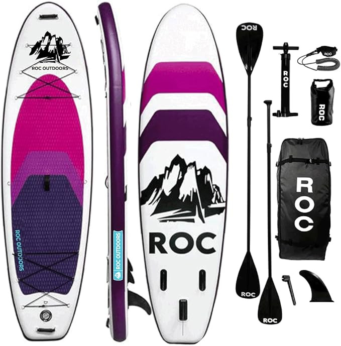 Roc Inflatable Stand Up Paddle Board 10' 6" with Premium SUP Paddle Board Accessories, Wide Stabl... | Amazon (US)