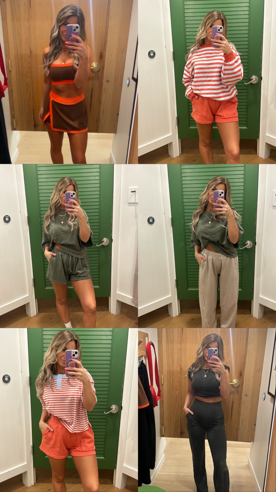 Recent favorites from @Aerie. They are all SO good! 

Wearing a S in everything other than the green top I’m wearing a XS. 

Workout set- sports bra and skort
Fleece shorts 
Oversized crewneck stripes
Matching set 
Barrel sweatpants 


#LTKActive #LTKootd #LTKmomlife