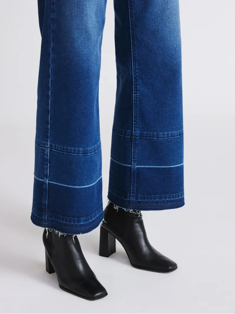 Sofia by Sofia Vergara Women's Margot Wide Crop Super High Rise Jeans, 27" Inseam, Sizes 0-20 | Walmart (US)