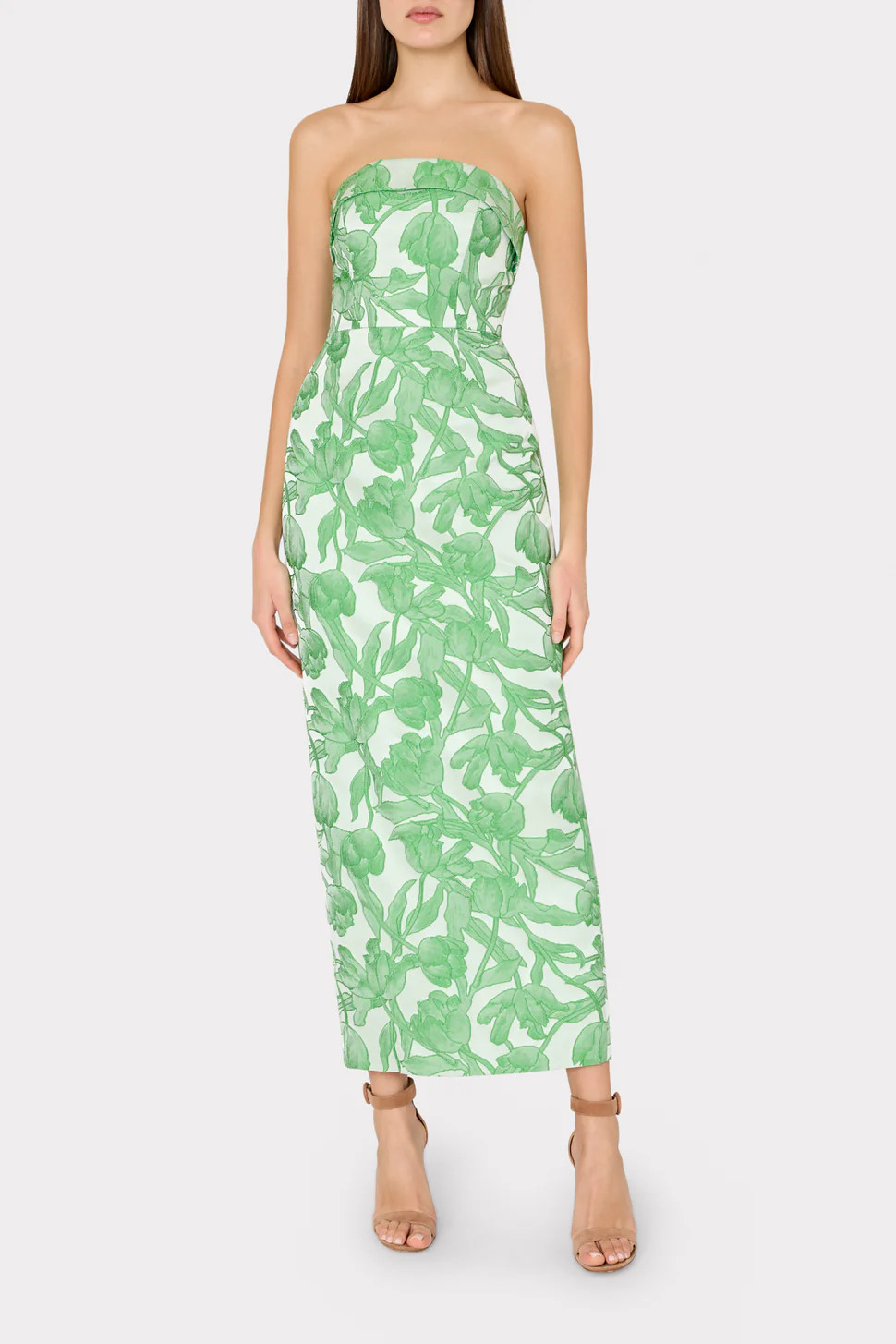 Tulip Jacquard Strapless Dress | MILLY