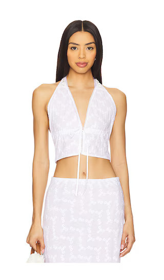 Bella Venice The Sofia Halter Top in White. - size L | Revolve Clothing (Global)