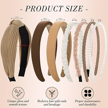 Haarreifen Damen Set, 7 Stück Haarreif Geflochten Rutschfestes Haarband Kunststoff Stirnbänder ... | Amazon (DE)