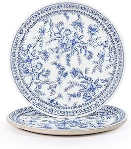 Coterie Blue Floral Paper Plates (Set of 10 Large Plates) - Blue and White Decorative Paper Plate... | Amazon (US)