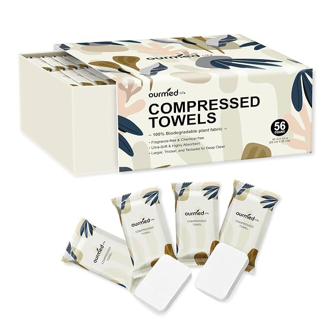 Ourmed Life Mini Compressed Towel Tablets, Disposable Washcloths, Individually Wrapped Mini Table... | Amazon (US)