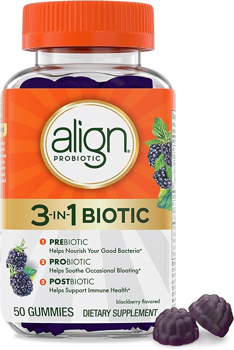 Align Probiotic, 3-in-1 Biotic Gummies, Prebiotic + Probiotic + Postbiotic, #1 Doctor Recommended... | Amazon (US)
