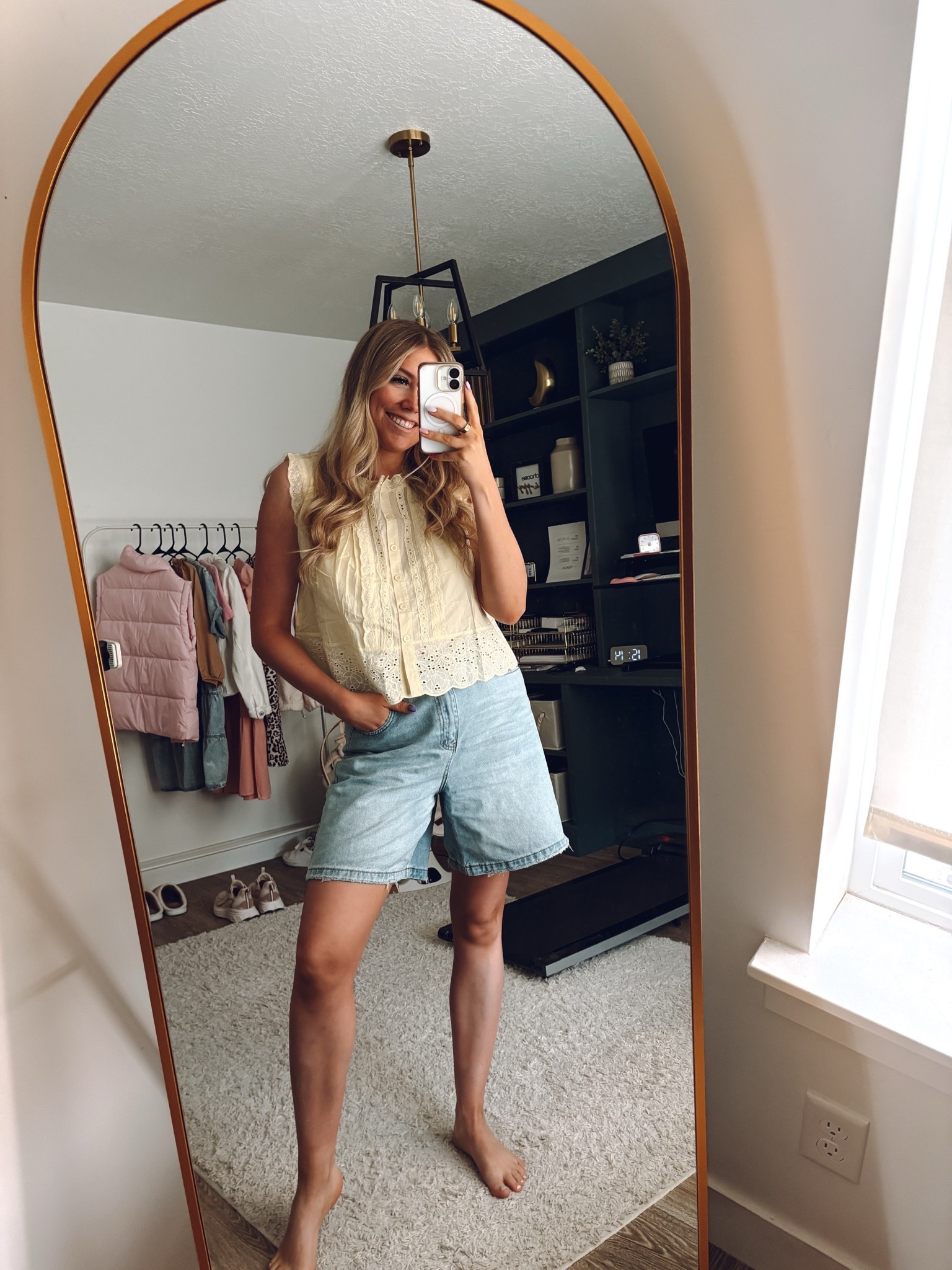 Loving this top!!! Nursing friendly too!
wearing usual Size M

| summer outfit | mom outfit | womens tops | womens shirt | womens jean shorts

#LTKdayinmylife #LTKmomlife #LTKootd