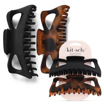 Kitsch Jumbo Classic Claw Clips - 2pc - Black/Tortoise | Target