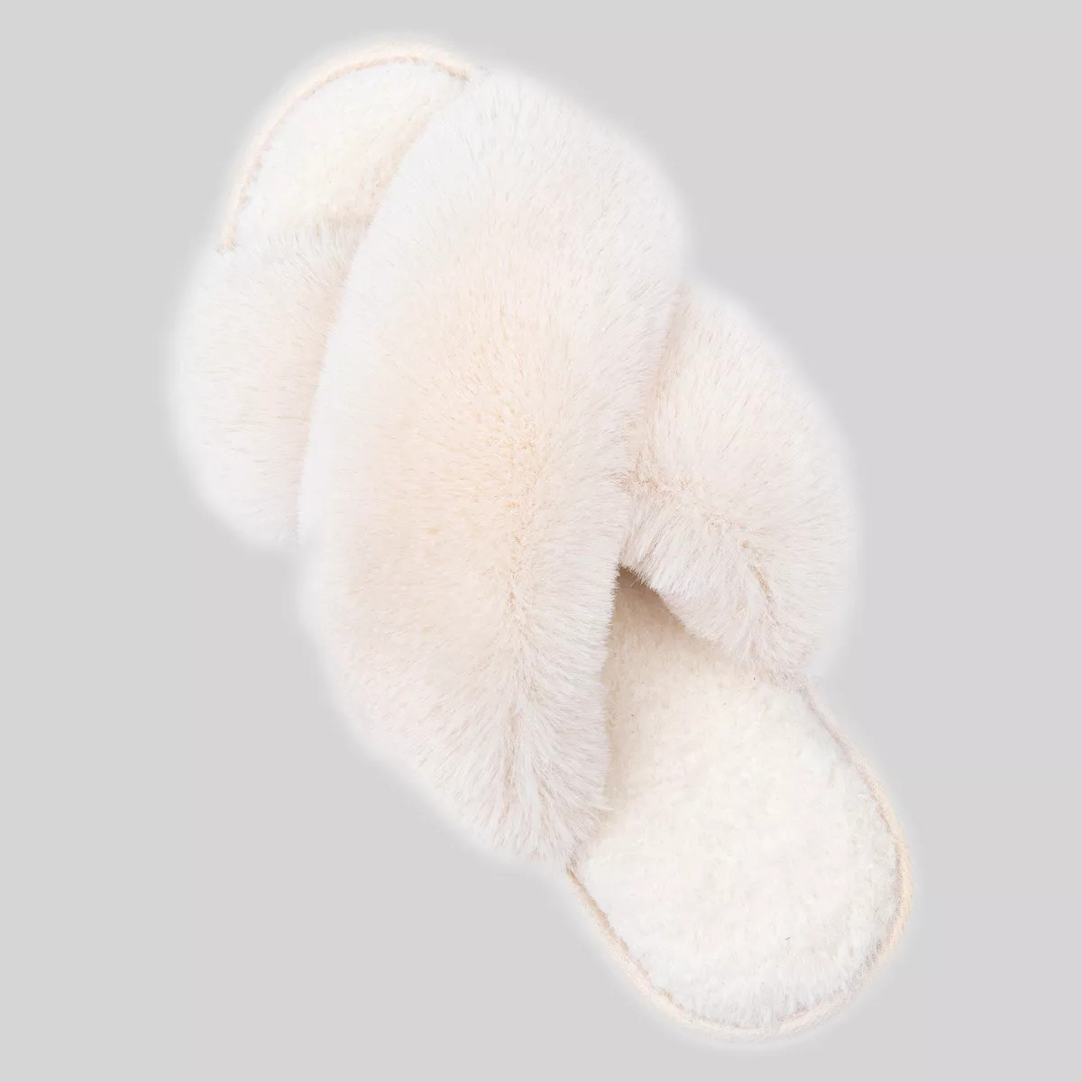 RockDove Women's Adeline Cross-Band Faux Fur Slide Slipper | Target