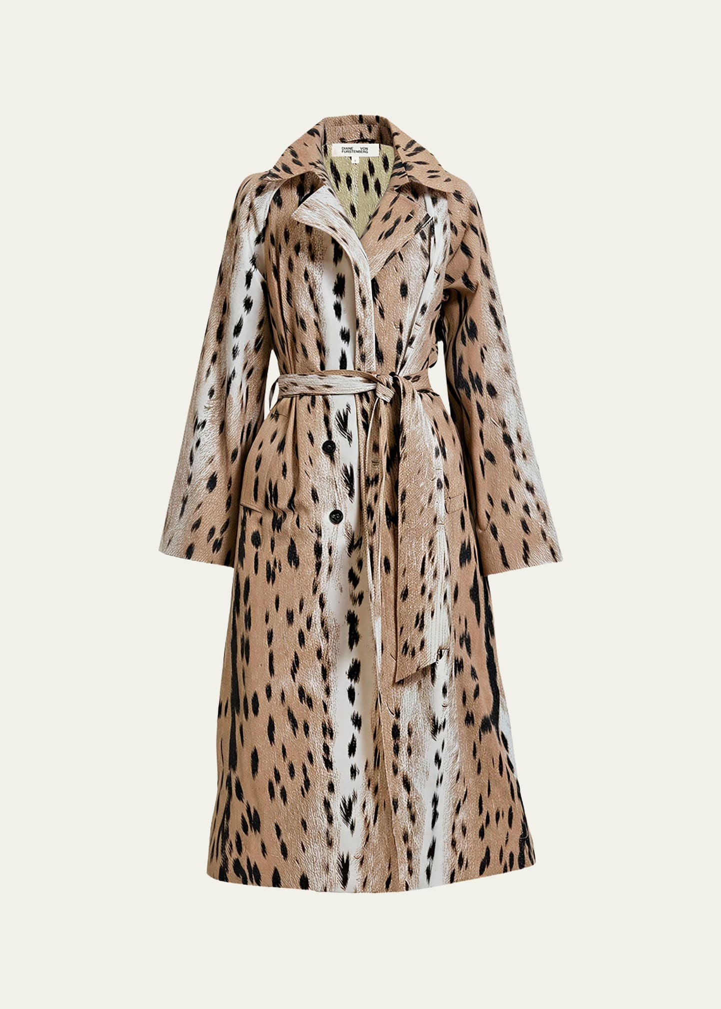 Diane von Furstenberg Kamirah Belted Animal-Print Trench Coat | Bergdorf Goodman