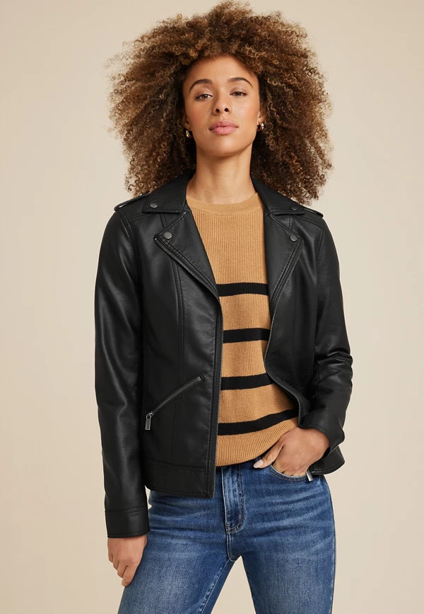 Perfect Faux Leather Moto Jacket | Maurices